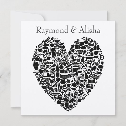 Moderne Feinschmecker - individuelle Hochzeitseinl Einladung (Vorderseite)