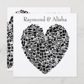 Moderne Feinschmecker - individuelle Hochzeitseinl Einladung (Vorne/Hinten)