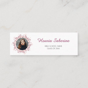 Moderne feminine Abschluss-Silhouette in Rosa mit  Mini Visitenkarte