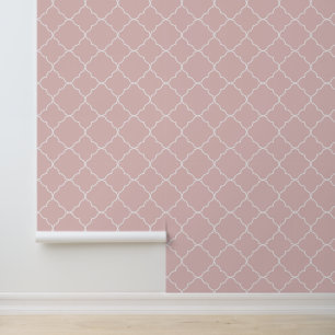 Moderne, feminine, babyrosa Vierblatt-Struktur für Tapete