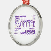 Moderne feminine Chic & stilvolle Töchter Silbernes Ornament (Links)