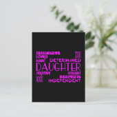 Moderne Feminine Chic & Stylish Daughters Postkarte (Stehend Vorderseite)