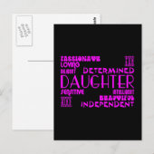 Moderne Feminine Chic & Stylish Daughters Postkarte (Vorne/Hinten)