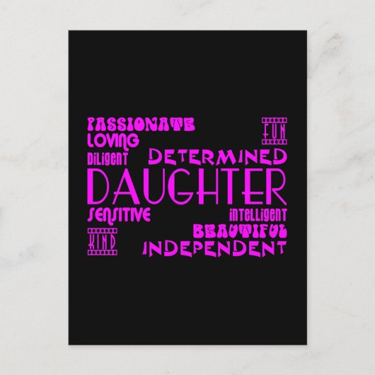 Moderne Feminine Chic & Stylish Daughters Postkarte (Vorderseite)
