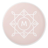 Moderne Feminine-Monogramm-Rahmen Pastellfarben Ro Keramikknauf (Vorderseite)