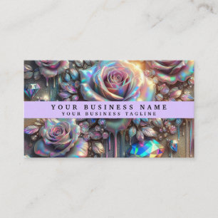 Moderne, feminine Regenbogenrosen und Diamant-Edel Visitenkarte