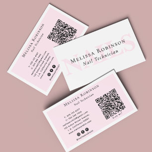 Moderne feminine rosa Nagel-Profi-Salon Visitenkarte