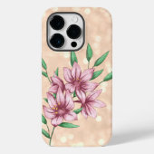 Moderne feminines Rosa-Blumenmuster Case-Mate iPhone Hülle (Rückseite)