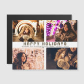 Moderne Ferien 4 Fotocollage Magnetkarte (Vorne/Hinten)