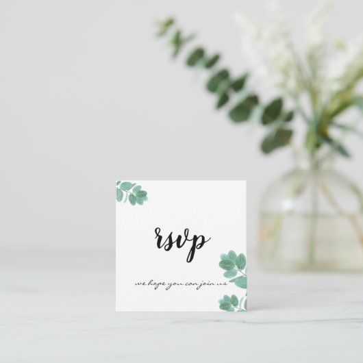 Moderne Fern Trendy Elegante Kalligrafie Botanisch Begleitkarte (Stehend Vorderseite)