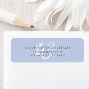 Moderne feste blaue weiße Schrift Monogramm