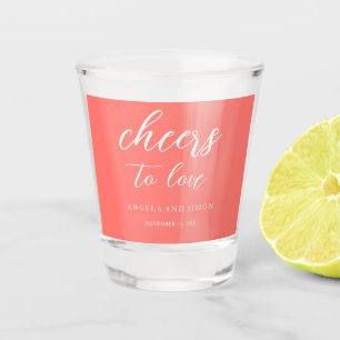 Moderne Feste Lebendige Koralle Einfache Hochzeit Schnapsglas