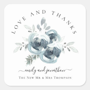 Moderne Festivals Florals Vielen Dank Namen für Ih Quadratischer Aufkleber