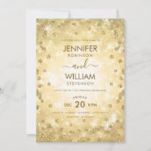 Moderne Festivals Gold Elegante Winterhochzeit Einladung (Vorderseite)