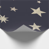 Moderne festliche Black Gold Star Rolle Geschenkpapier (Ecke)