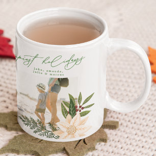 Moderne festliche Flora Feiertage Foto Kaffeetasse