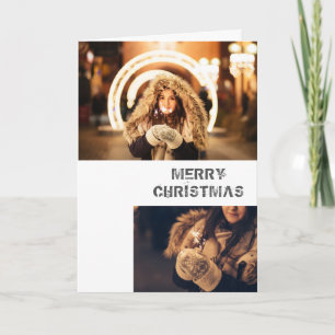 Moderne Festliche Frohe Weihnachten Fotokarte
