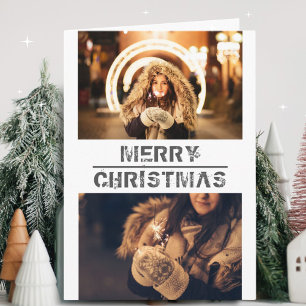 Moderne Festliche Frohe Weihnachten Fotokarte