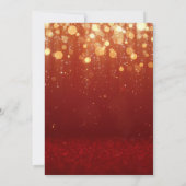 Moderne festliche, glänzende Rotlichthochzeit Einladung (Rückseite)
