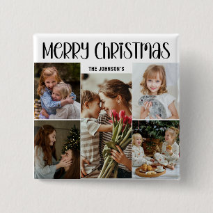 Moderne Festliche Lässige Farbige Weihnachten 5 Fo Button