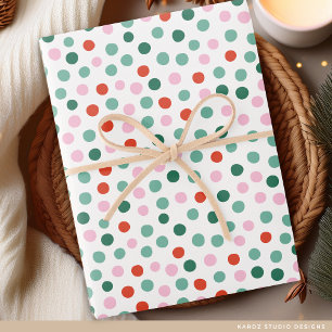 Moderne Festliche Punkte-Muster Weihnachten Geschenkpapier