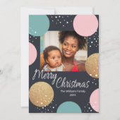 Moderne festliche Punkte Schnee Foto Weihnachten (Vorderseite)