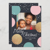 Moderne festliche Punkte Schnee Foto Weihnachten (Vorne/Hinten)