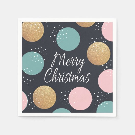 Moderne festliche Punkte Schnee Weihnachten Serviette (Vorderseite)