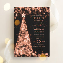 Moderne festliche Rose Goldbaum Weihnachtsfeier