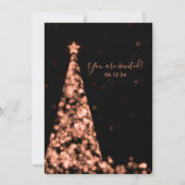 Moderne festliche Rose Goldbaum Weihnachtsfeier Einladung (Rückseite)