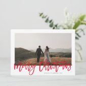 Moderne festliche Rote Schrift Frohe Weihnachten 1 (Stehend Vorderseite)