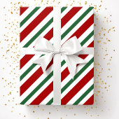 Moderne festliche Rote Streifen Weihnachten Geschenkpapier