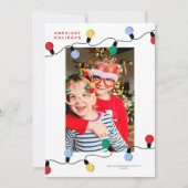 Moderne festliche Weihnachtsbeleuchtung Ein Foto Feiertagskarte (Vorderseite)