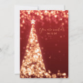 Moderne festliche Weihnachtsfeier mit Goldbaum Einladung (Rückseite)