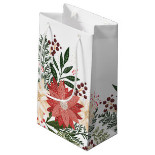 Moderne Festliche Weiße Weihnachtsstern Feier Kleine Geschenktüte