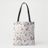 Moderne Festtage Wildblume Weihnachten Tasche (Vorderseite)