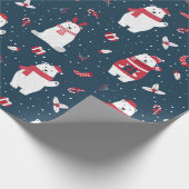 Moderne Festtage Winterpolarbären Geschenkpapier (Ecke)