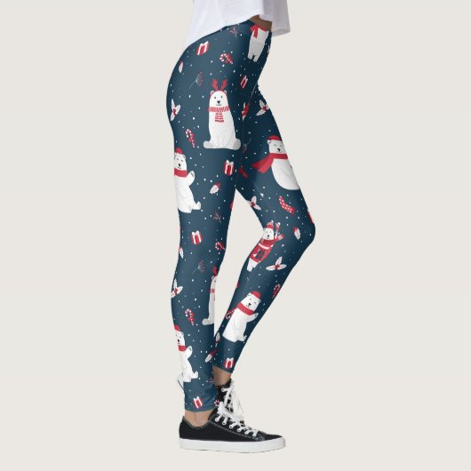 Moderne Festtage Winterpolarbären Leggings (Rechts)