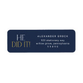 Moderne Fete Navy Gold, er tat es Abschluss Rückke (Vorne)