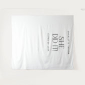 Moderne Fete sie tat es Abschluss Foto Hintergrund Wandteppich (Vorderseite (Horizontal))