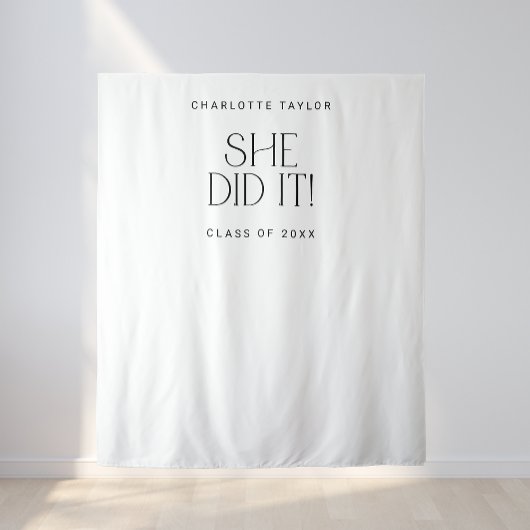 Moderne Fete sie tat es Abschluss Foto Hintergrund Wandteppich