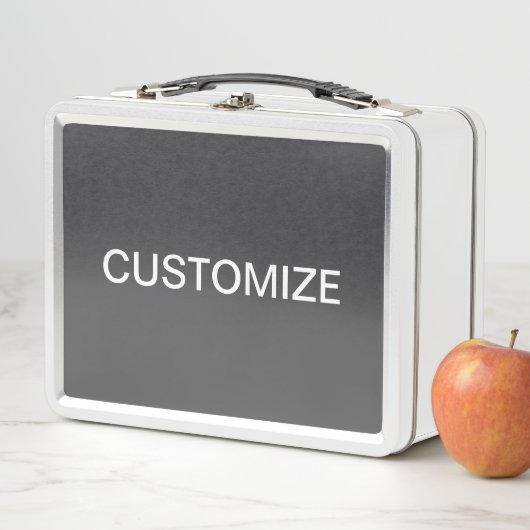 Moderne, fett bearbeitbare Bezeichnung, Firma oder Metall Brotdose (Beispiel)