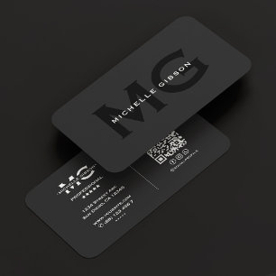 Moderne fett Berufliche Monogram Black Initials Visitenkarte