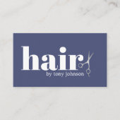 Moderne, fett blaue Imitate Silberschere Friseur Visitenkarte (Vorderseite)