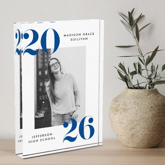 Moderne, fett blaue Klasse des Abschlusses 2025 Fotoblock