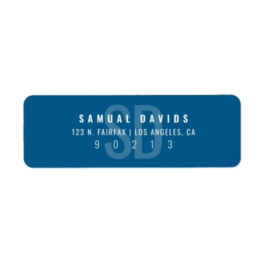 Moderne, fett blaugraue Rücksendeadresse (Vorne)