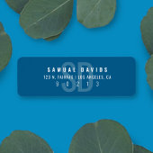 Moderne, fett blaugraue Rücksendeadresse