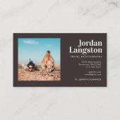 Moderne fett Coole Fotografie Typografie Visitenkarte (Rückseite)