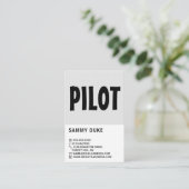 Moderne Fett-, Flight Steward & Pilot Visitenkarte (Stehend Vorderseite)