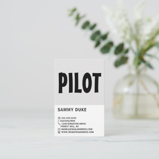 Moderne Fett-, Flight Steward & Pilot Visitenkarte (Stehend Vorderseite)